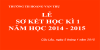 LỄ SƠ KẾT HỌC KÌ I - NĂM HỌC 2014 - 2015