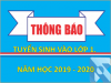 THÔNG BÁO TUYỂN SINH VÀO LỚP MỘT. NĂM HỌC 2019- 2020